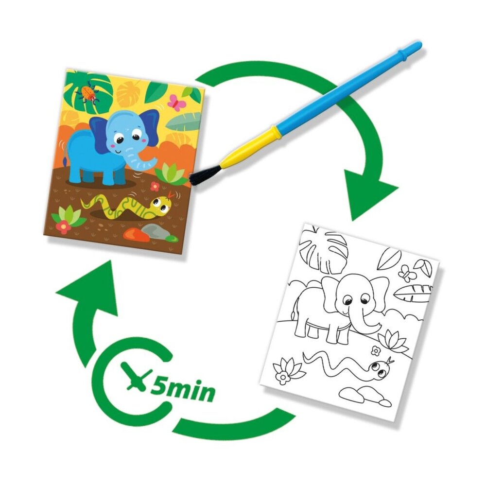 SES kleuren met water Safari - kleurboek met hervulbare waterstift