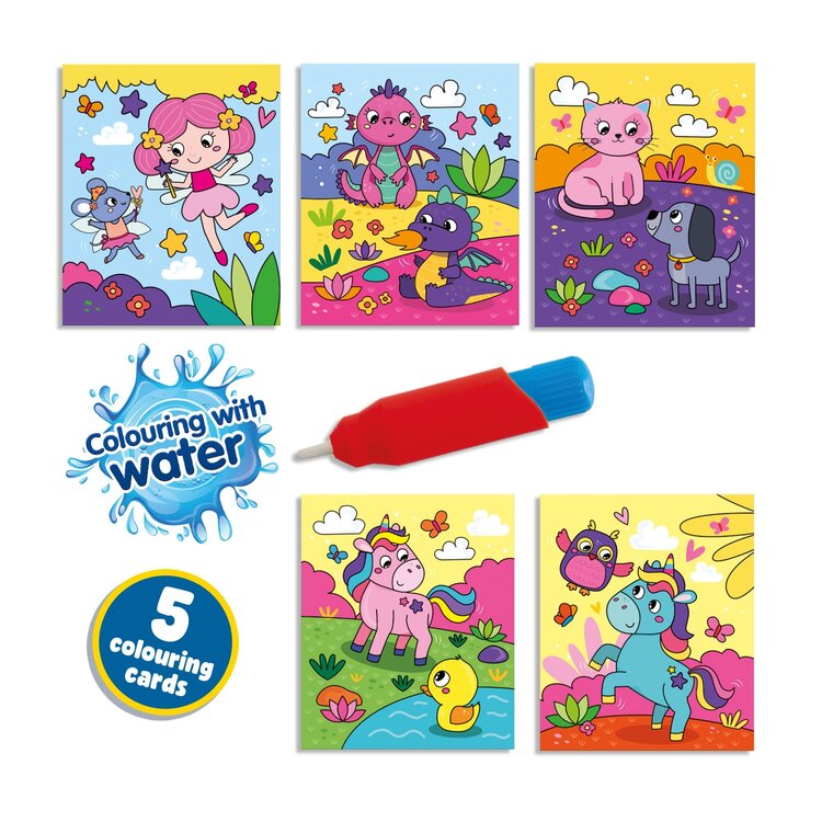 SES kleuren met water  Fantasie - kleurboek met hervulbare waterstift