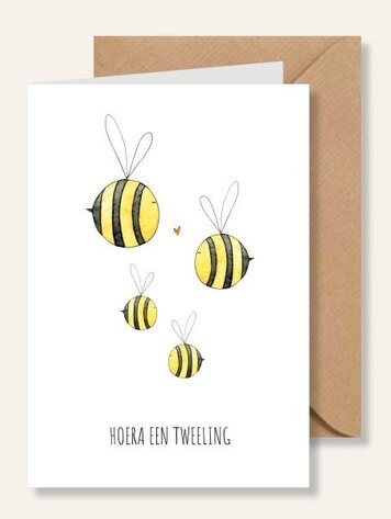 Juulz Illustrations Geboortekaart Tweeling