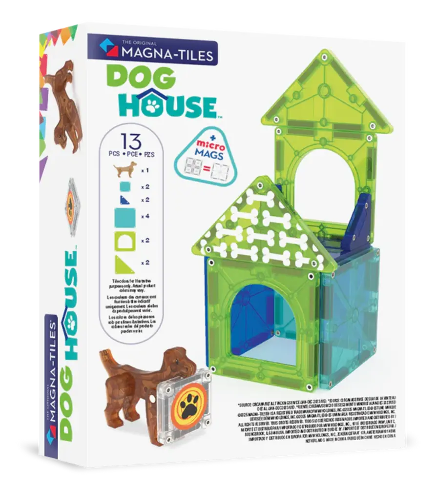 Magna Tiles Dog House 13ST - Magnetische bouwplaten met hondje