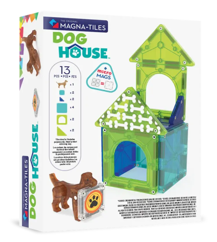 Magna Tiles Dog House 13ST - Magnetische bouwplaten met hondje