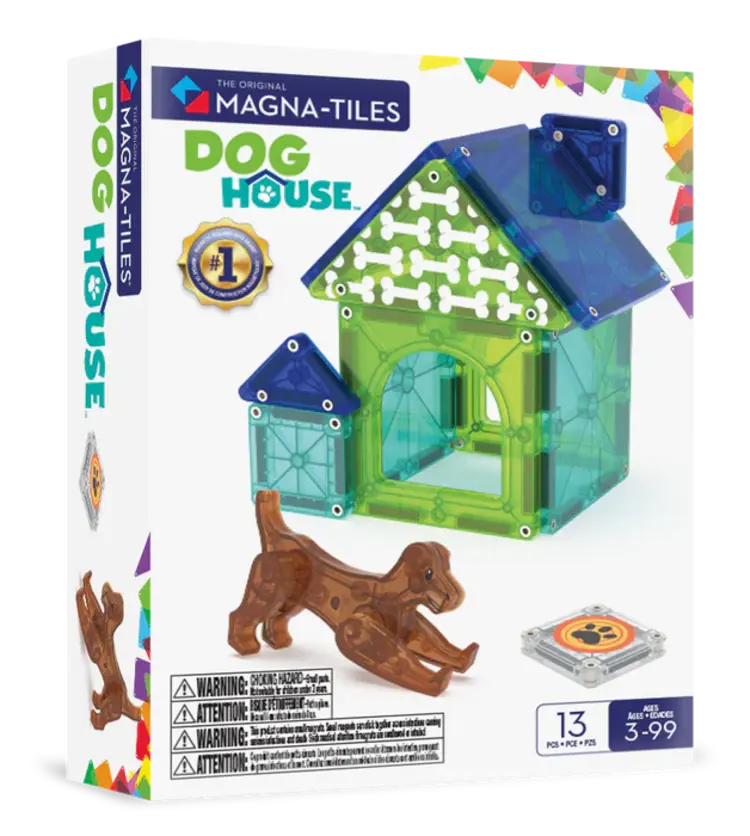 Magna Tiles Dog House 13ST - Magnetische bouwplaten met hondje
