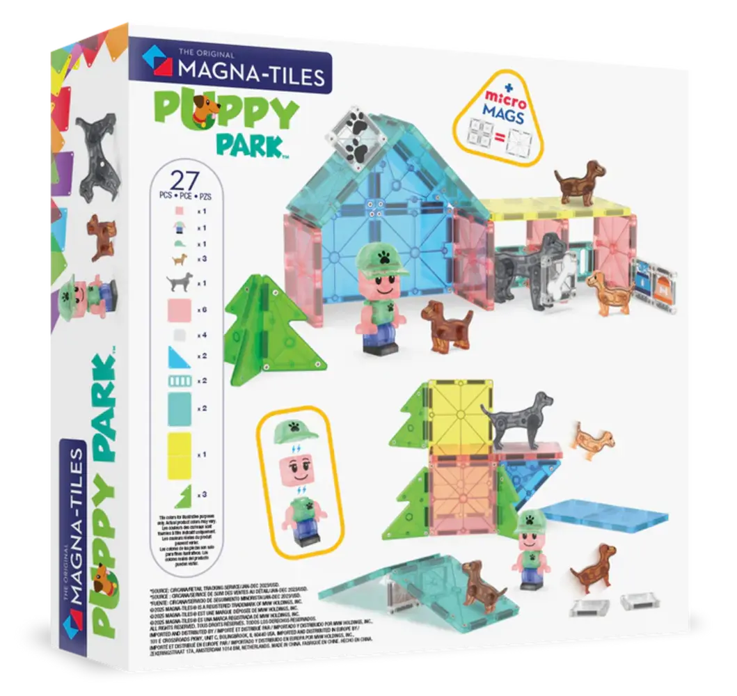 Magna Tiles Puppy Park – magnetische bouwset met puppy figuren