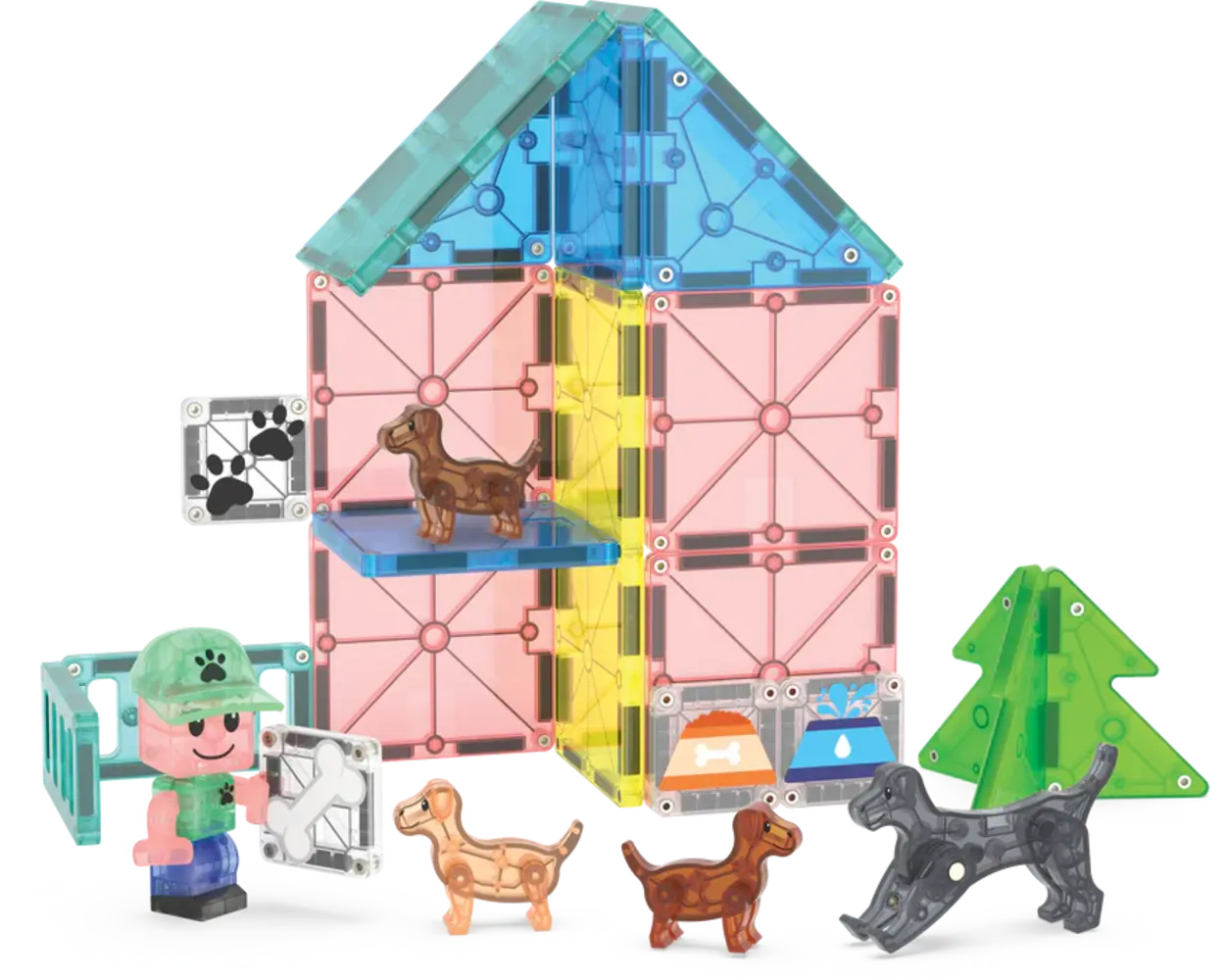 Magna Tiles Puppy Park – magnetische bouwset met puppy figuren