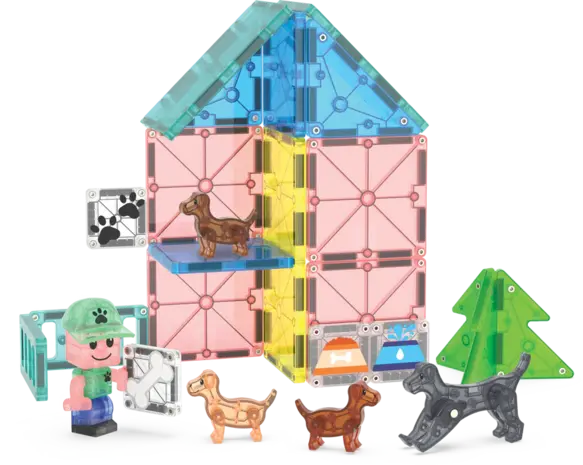 Magna Tiles Puppy Park – magnetische bouwset met puppy figuren