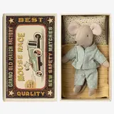 Maileg Little brother mouse in matchbox blue Maileg Little brother mouse in matchbox blue