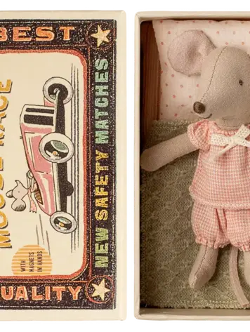 Maileg Little sister mouse in matchbox