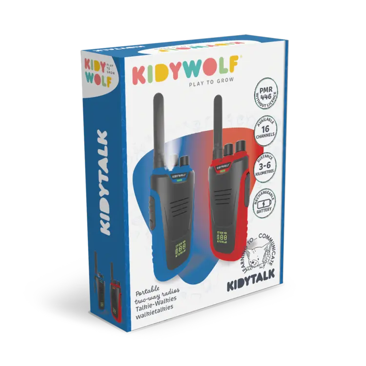 Kidywolf KIDYTALK Walkie talkies blauw-rood