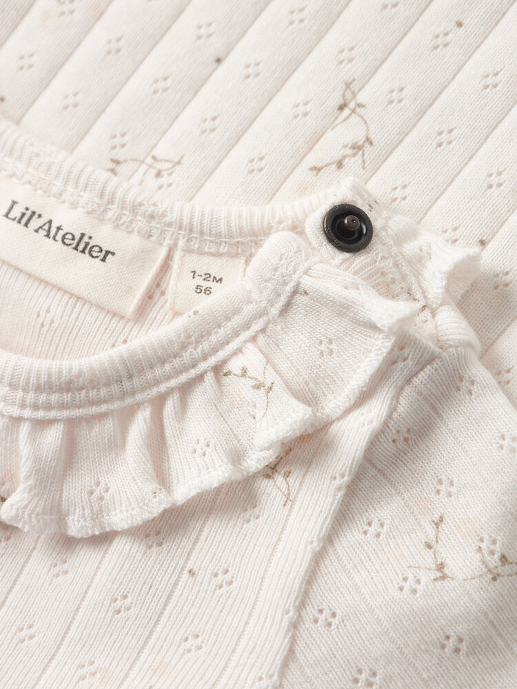 Lil Atelier 13251095 NBFRACHELLO RIA LS SLIM BODY LIL Coconut Milk FLOWER