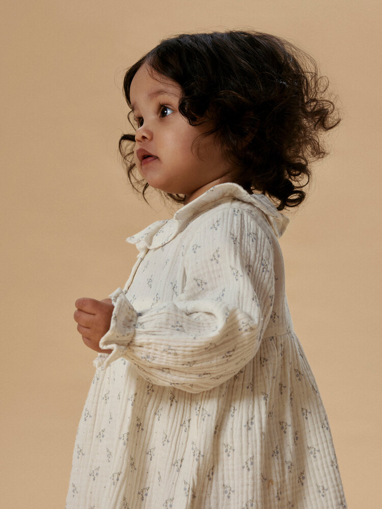 Lil Atelier losvallend jurkje  voor baby's met print en lange mouwen