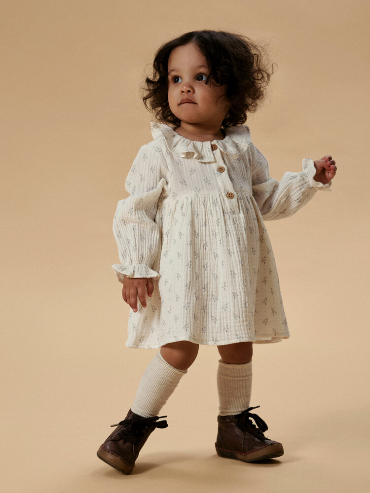 Lil Atelier losvallend jurkje  voor baby's met print en lange mouwen