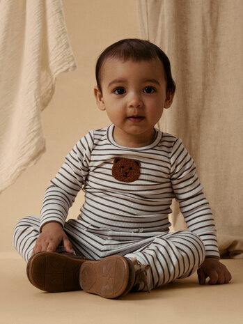 Lil Atelier slim fit rib romper lange mouw met streepjes Lil Atelier slim fit rib romper lange mouw met streepjes