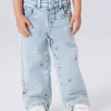 Name It 13250733 NMFROSE WIDE EMB JEANS 2633-FR NOOS Turquoise