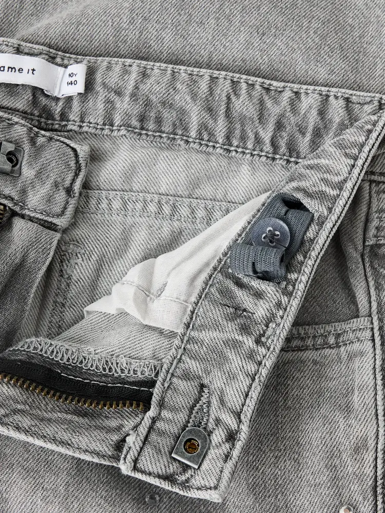 Name It straight fit jeans grey – jeans met strass details