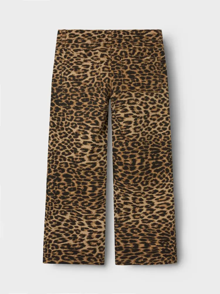 Name It wide leg broek met leopard print