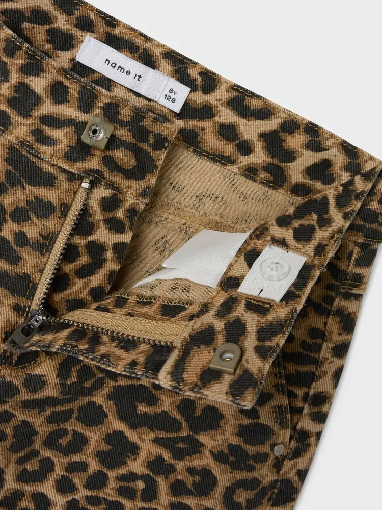 Name It wide leg broek met leopard print