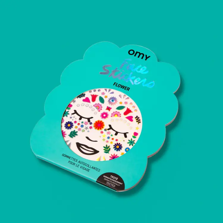 OMY fluorescerende gezichtsstickers voor kinderen Flower