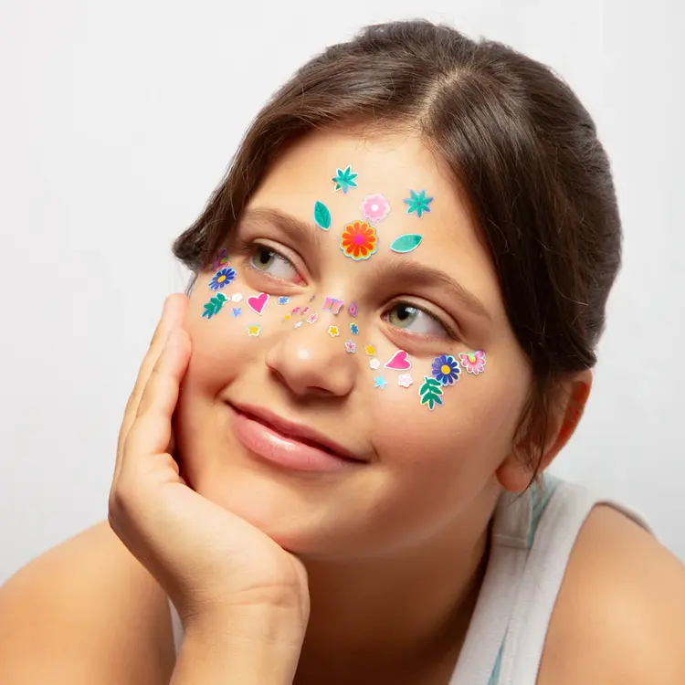 OMY fluorescerende gezichtsstickers voor kinderen Flower