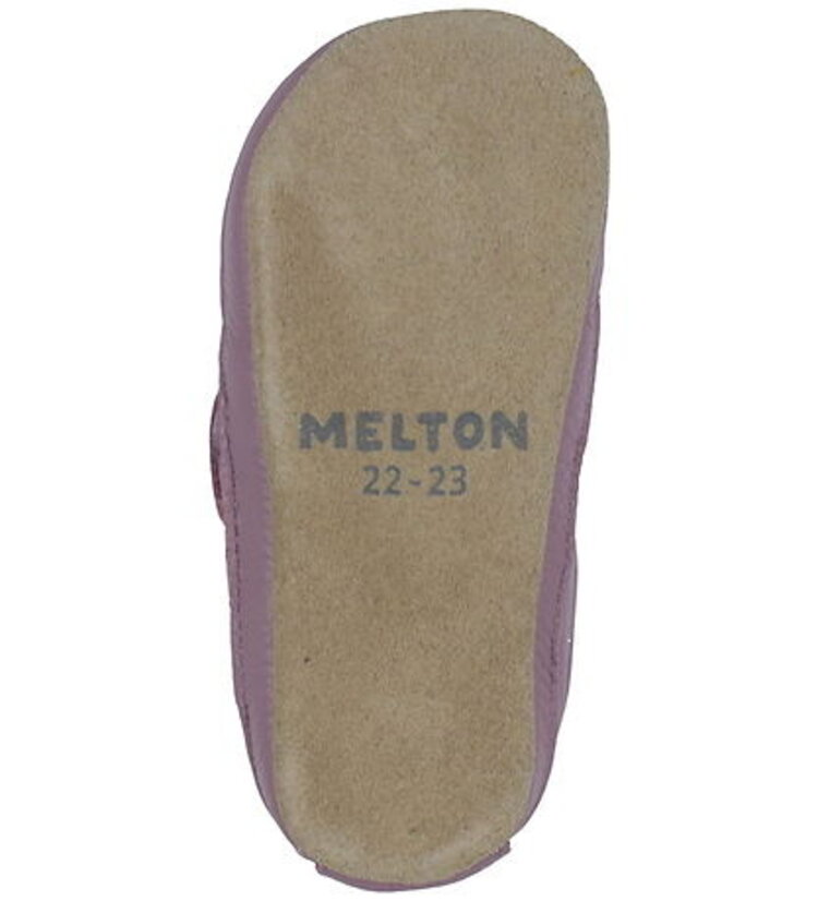 MP Denmark zachte leren babyslofjes muis in heather mauve