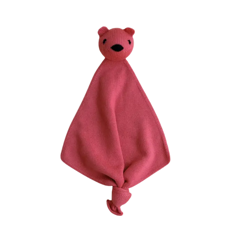 Hvid teddy tokki lollipop - merinowollen knuffeldoekje