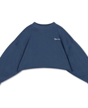 Repose 21. Crop heart sweater deep sea blue