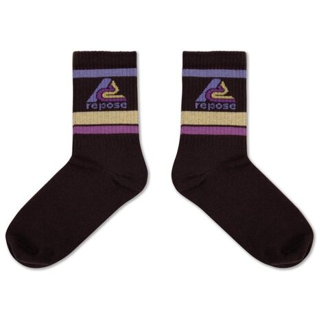 Repose 81. sporty socks midnight teal logo - sokken met logo