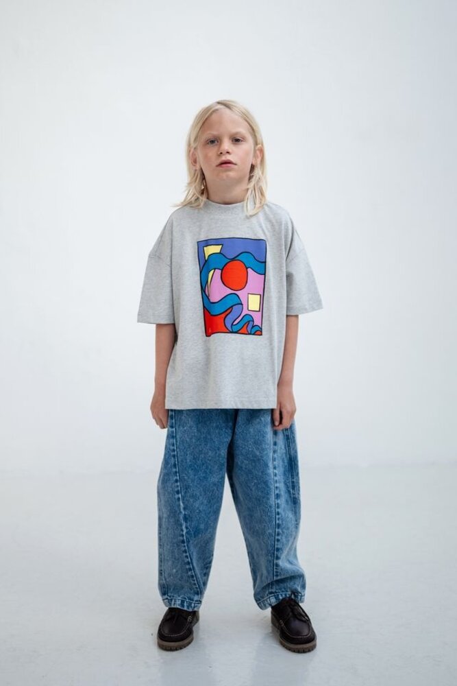 Repose grijs oversized t-shirt met graphic print