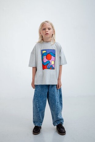 Repose grijs oversized t-shirt met graphic print