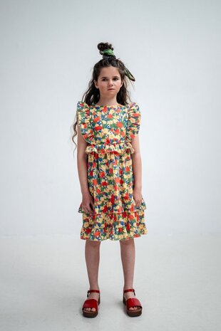 Repose jurk met bloemenprint en ruches