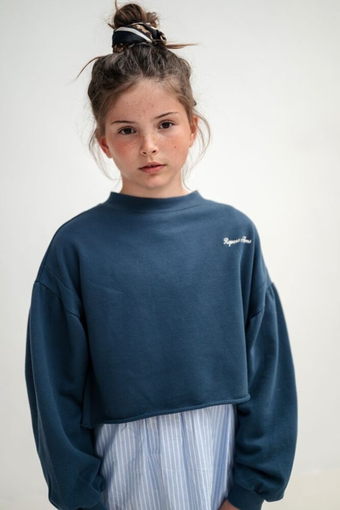 Repose cropped sweater blauw Repose cropped sweater blauw