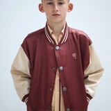 Repose 1. Baseball jacket cherrywood color block