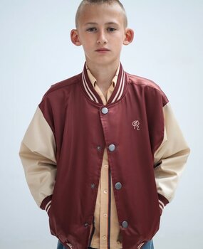 Repose 1. Baseball jacket cherrywood color block