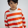 Repose 25. boxy sweater flame red block stripe