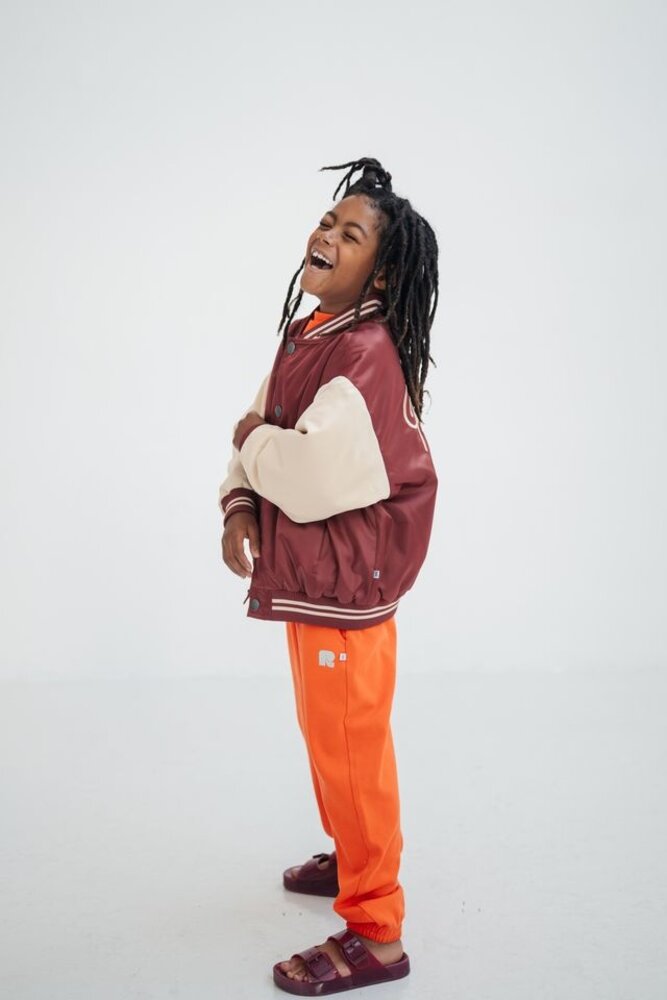 Repose 1. baseball jacket cherrywood color block