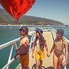 Piupiuchick Shorts w/ fringes | mustard w/ red hearts allover