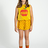 Piupiuchick Shorts w/ fringes | mustard w/ red hearts allover