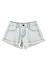Shorts w/ fringes | washed light blue denim