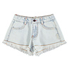 Piupiuchick denim short met rafels Piupiuchick denim short met rafels