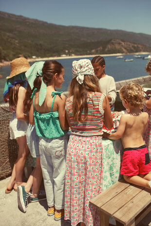 Piupiuchick Shorts w/ fringes | washed light blue denim