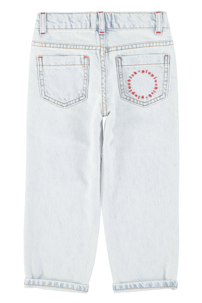 Piupiuchick Unisex trousers | washed light blue denim
