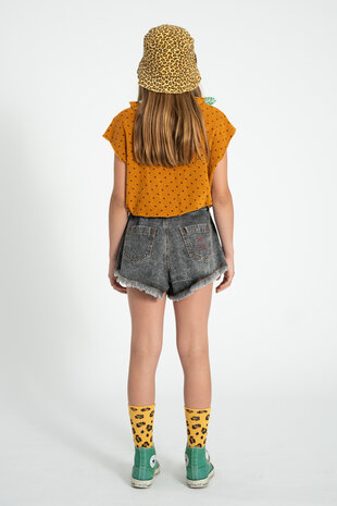 Piupiuchick grijs/zwarte denim short met rafels