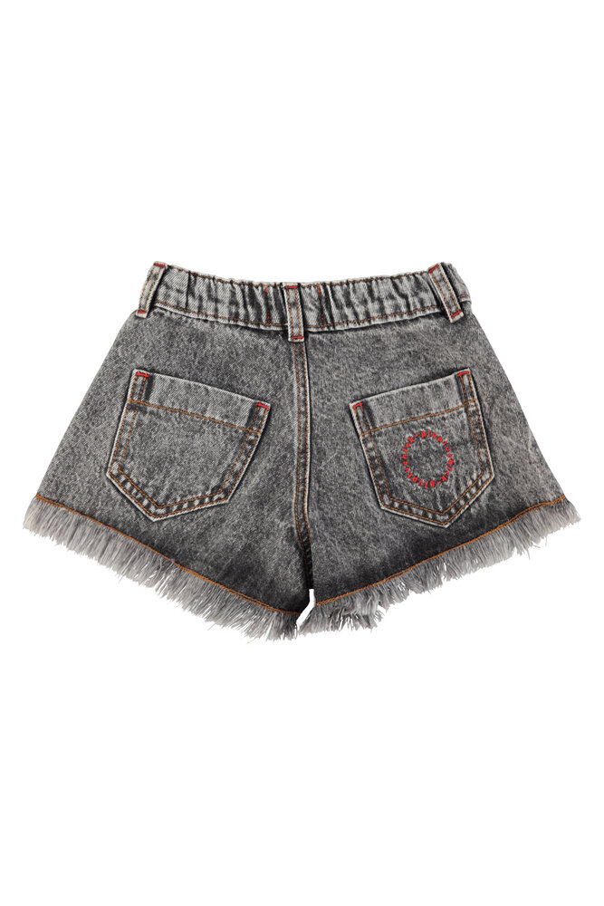 Piupiuchick grijs/zwarte denim short met rafels