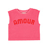 Piupiuchick Sleeveless top | pink w/ "amour" print