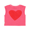 Piupiuchick mouwloze roze top met  amour print