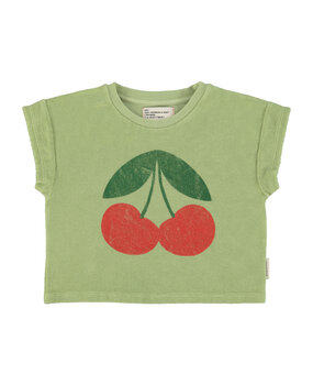 Piupiuchick T’shirt | light olive w/ cherry print Piupiuchick T’shirt | light olive w/ cherry print