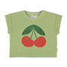 Piupiuchick groen t-shirt met kersenprint