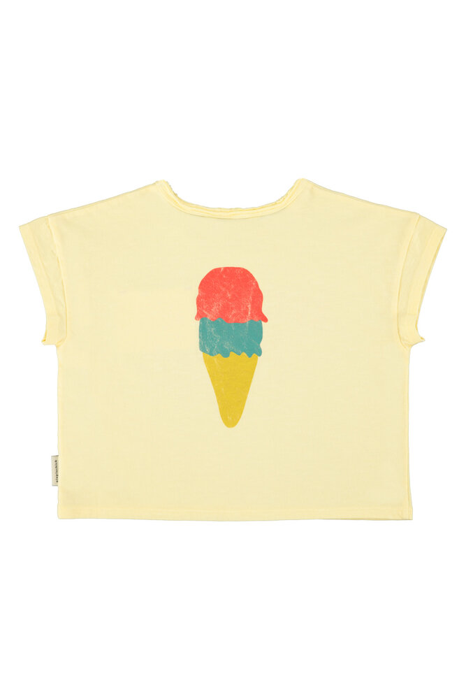 Piupiuchick T’shirt | light yellow w/ "beach bar" print