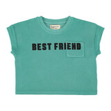 Piupiuchick T’shirt | turquoise w/ "best friend" print