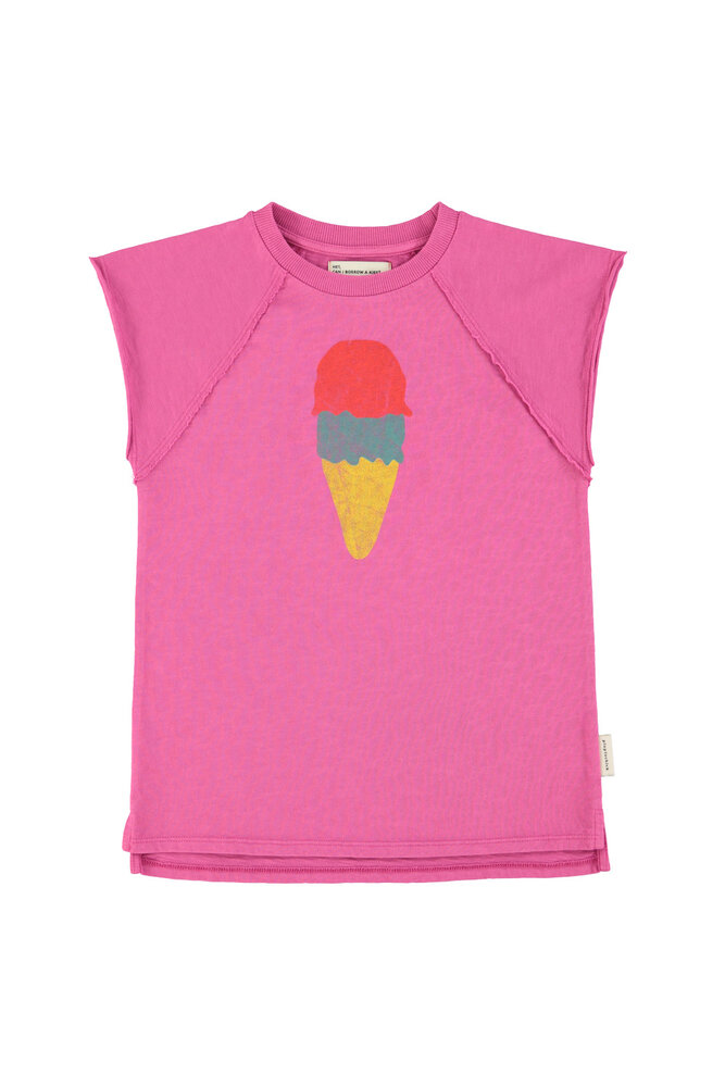 Piupiuchick T-shirt dress | fuchsia w/ ice cream print