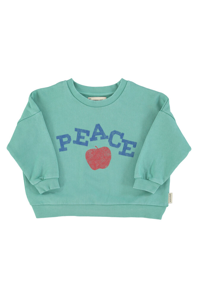 Piupiuchick Sweatshirt | turquoise w/ "peace" print